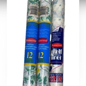 Vintage Rubbermaid Shelf Liner Bundle Ivy Vine & Blue Belle 1994 Sealed Set of 2